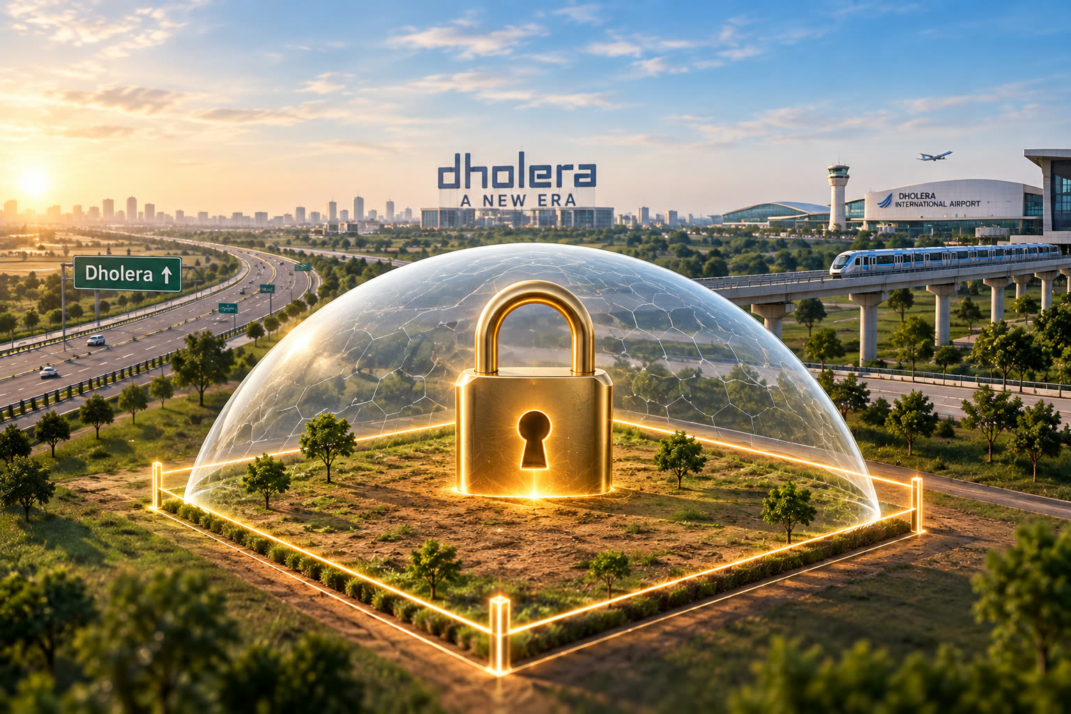 Dholera land protected under Gujarat law with expressway, airport and secure plot