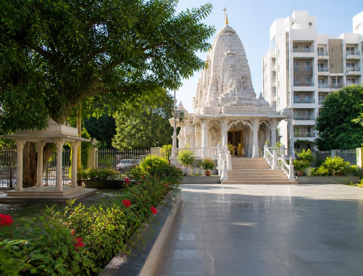 Marble temple inside the residential community